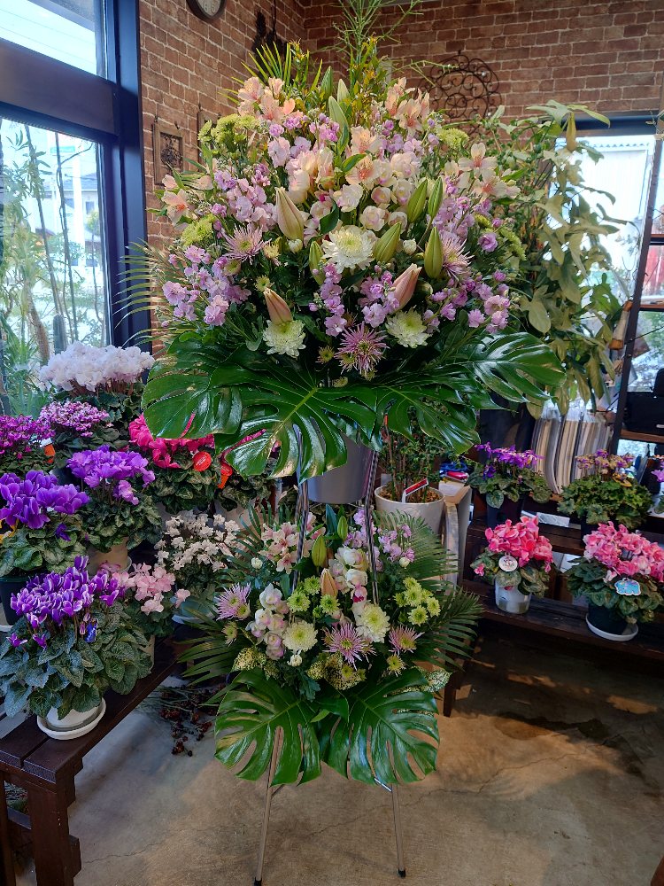 スタンド花葬祭・仏事・お悔み・お供え用フラワースタンド上下２段【浜松市 / 磐田市 / 湖西市への配送限定】